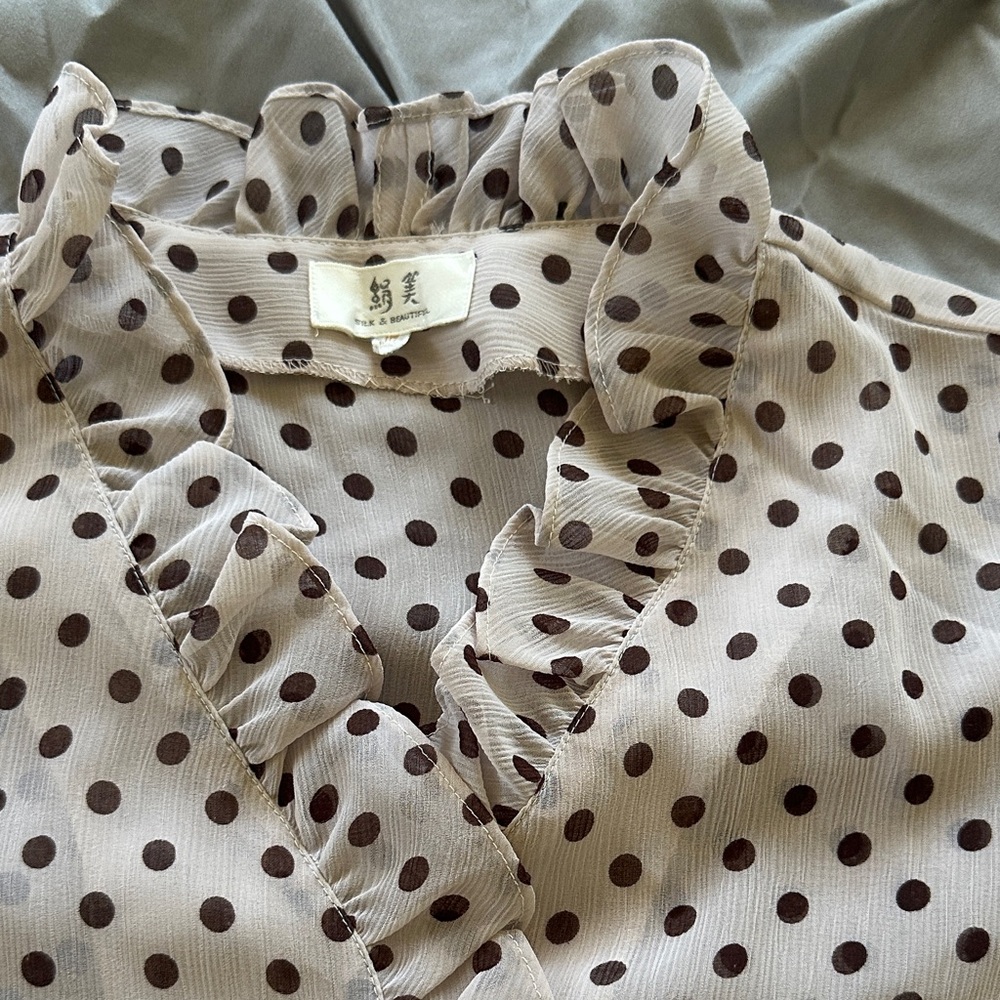 Polka Dot Ruffle Blouse